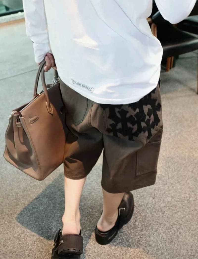 크롬하츠 멀티 레더 크로스 패치 카펜터 쇼츠 6