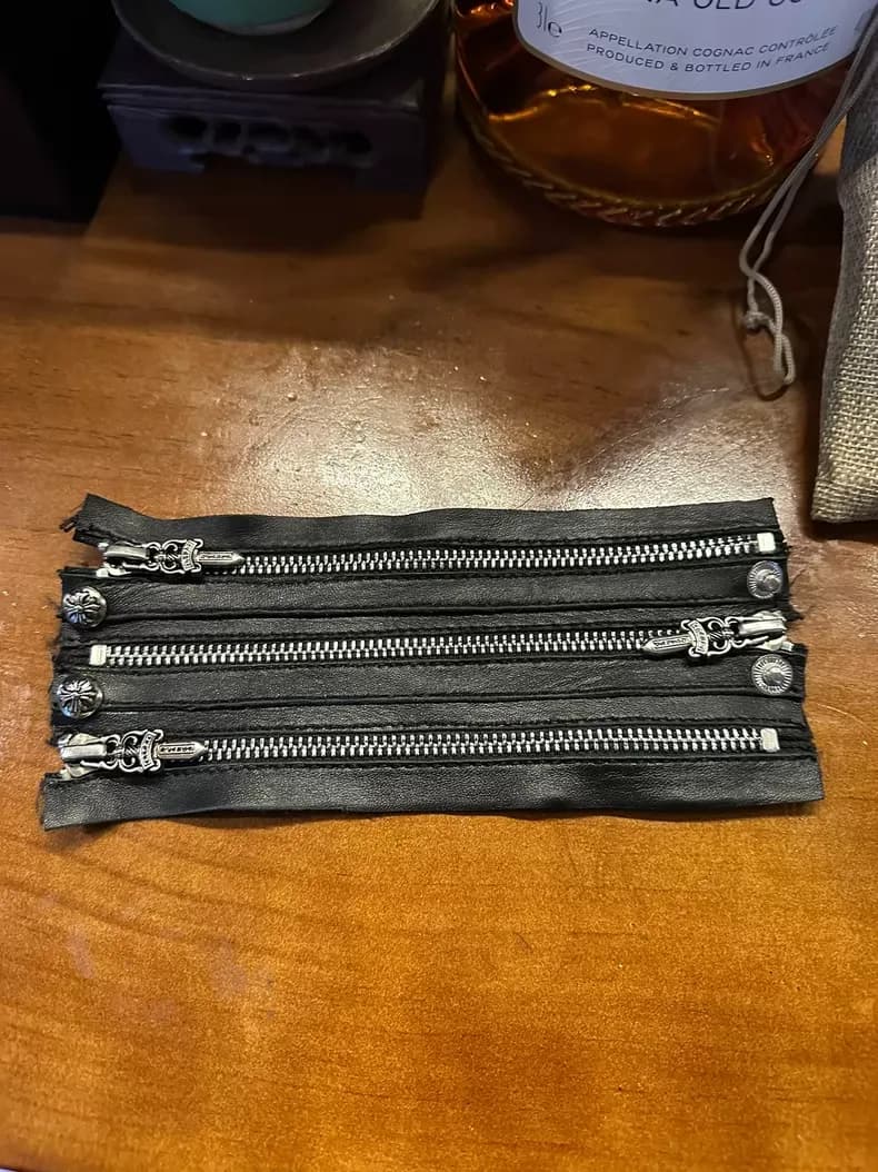 크롬하츠 트리플 지퍼 레더 팔찌 (수제 커스텀) 6