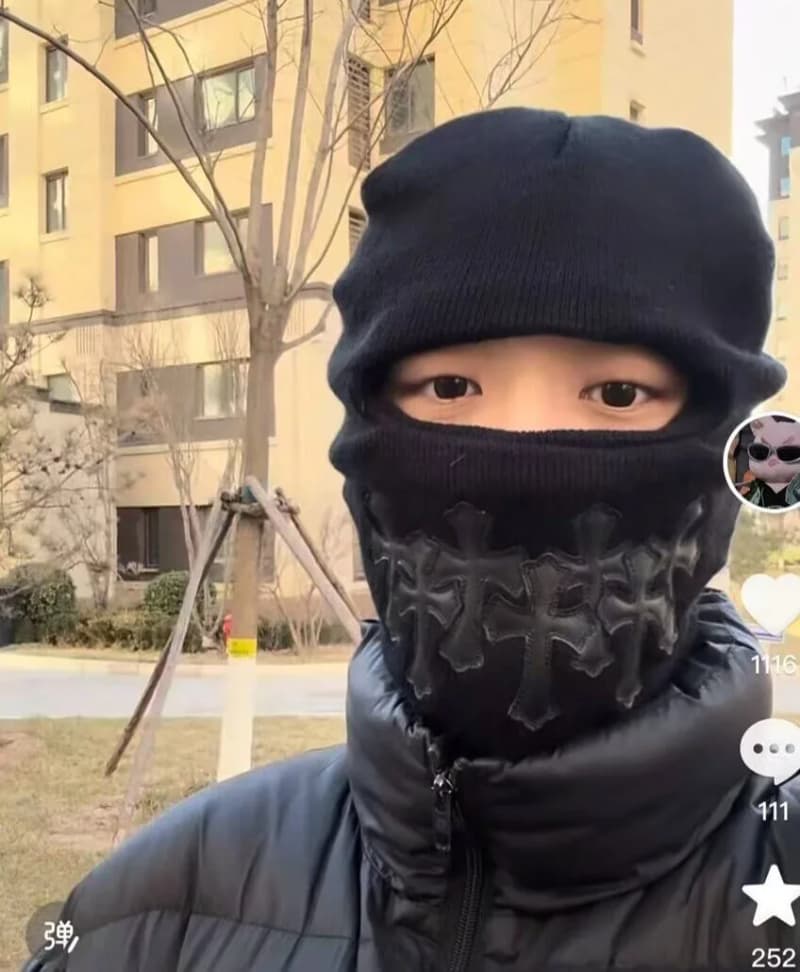 크롬하츠 레더 크로스 패치 발라클라바 (니트) 상세 2