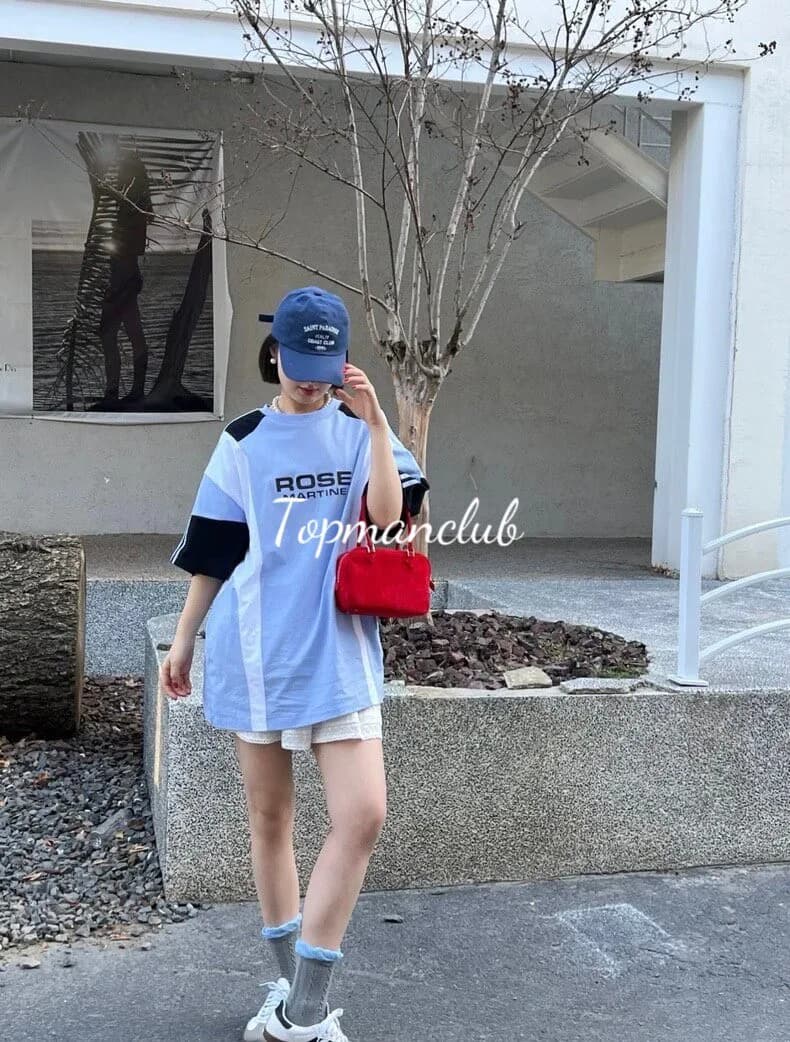 마틴 로즈 24SS 컬러블록 로고 티셔츠 (스카이블루) 7