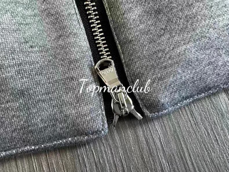 보세 하이게이지 컬러 블록 니트 숏 와이드 하이넥 집업 자켓 (그레이) 6