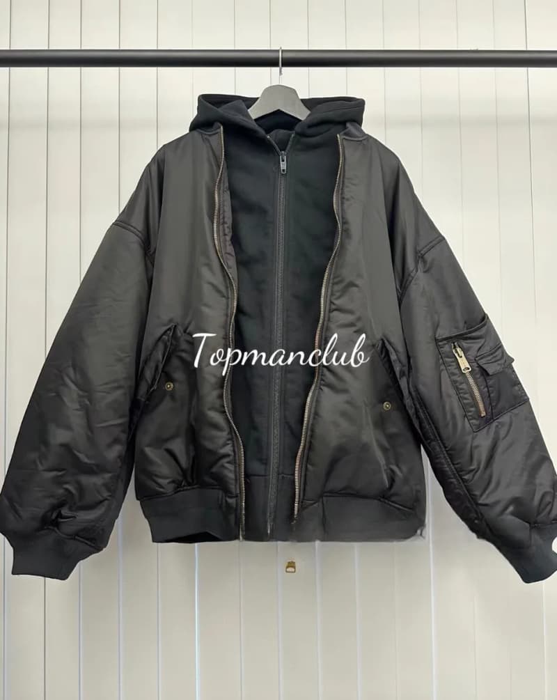 발렌시아가 23FW 더블 레이어 MA-1 봄버 재킷 (블랙) 상세 2
