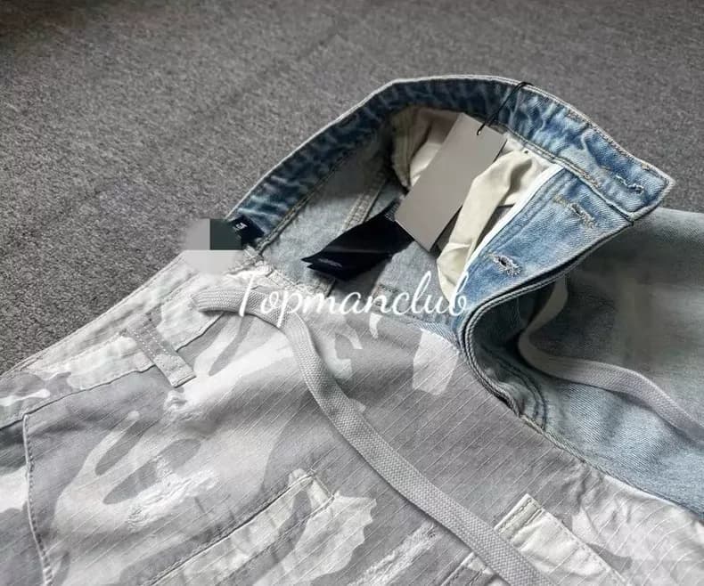 발렌시아가 카모 데님 스플라이스 카고 와이드 팬츠 3
