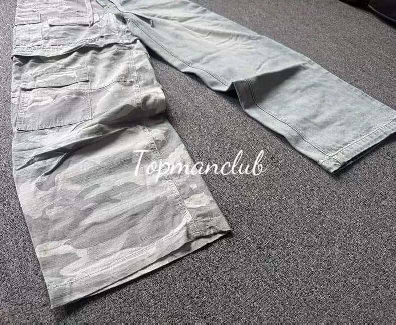 발렌시아가 카모 데님 스플라이스 카고 와이드 팬츠 4