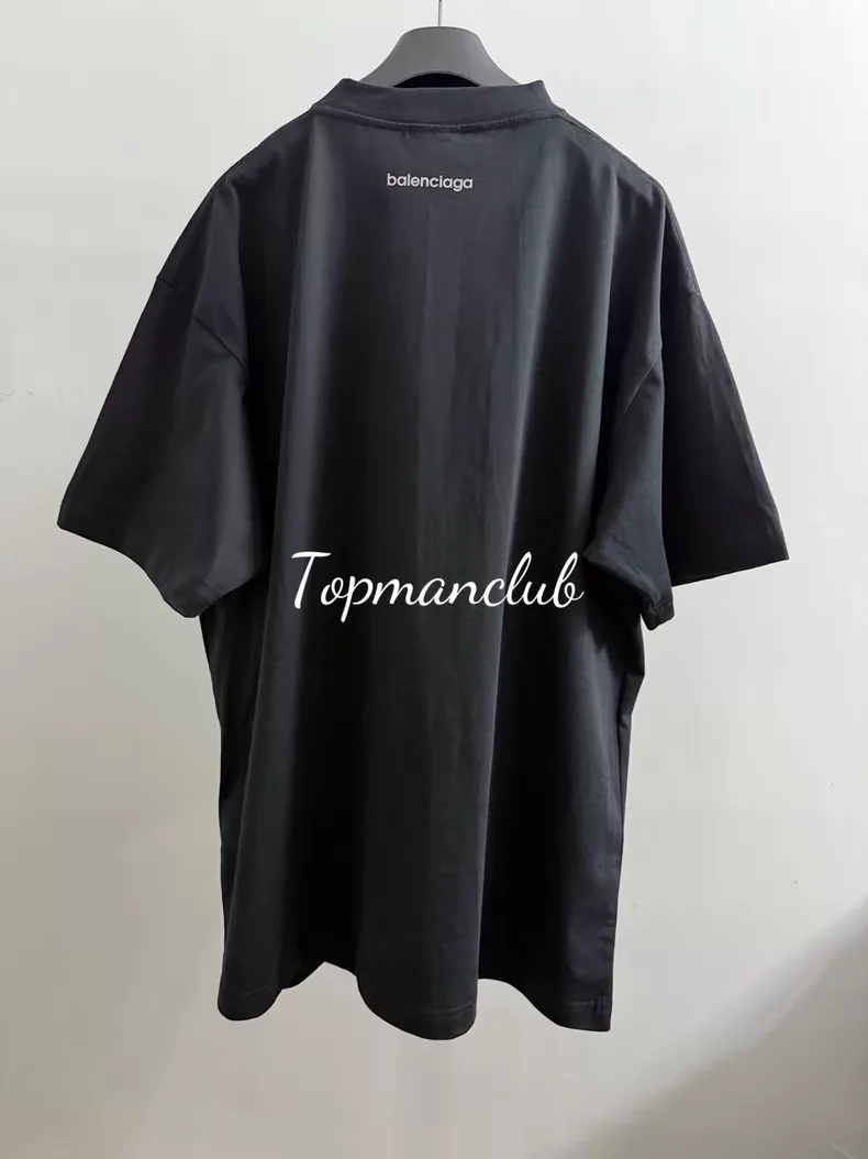 발렌시아가 리플렉티브 로고 오버사이즈 티셔츠 (블랙) 5