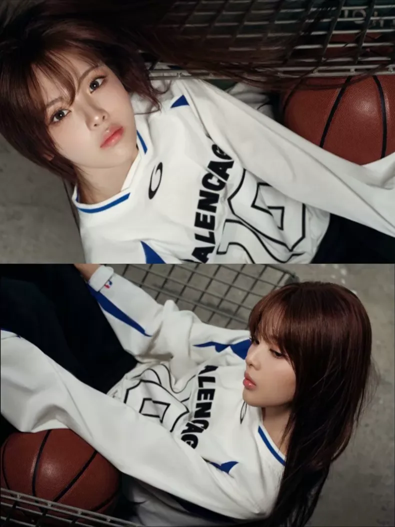 발렌시아가 × NBA 스포츠 저지 티셔츠 (화이트) 상세 1