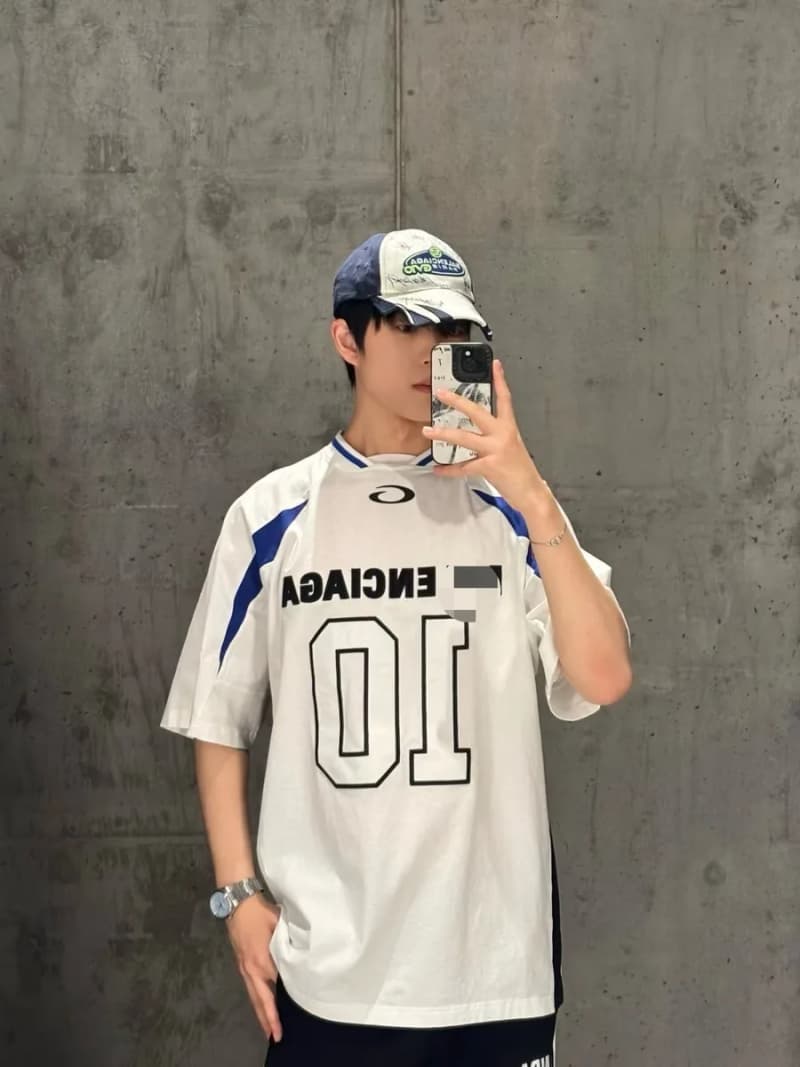 발렌시아가 × NBA 콜라보 저지 티셔츠 (화이트) 8