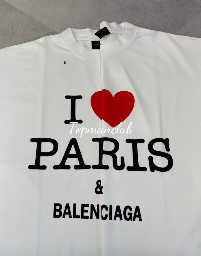 발렌시아가 I ♥ Paris 로고 프린트 티셔츠 (화이트) 3