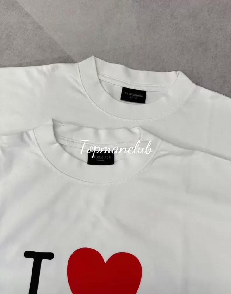 발렌시아가 I ♥ Paris 로고 프린트 티셔츠 (화이트) 5