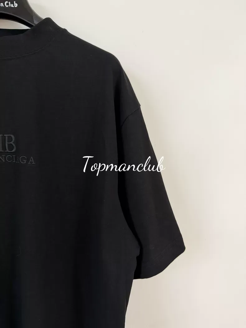 발렌시아가 BB 로고 자수 오버사이즈 티셔츠 (블랙) 4