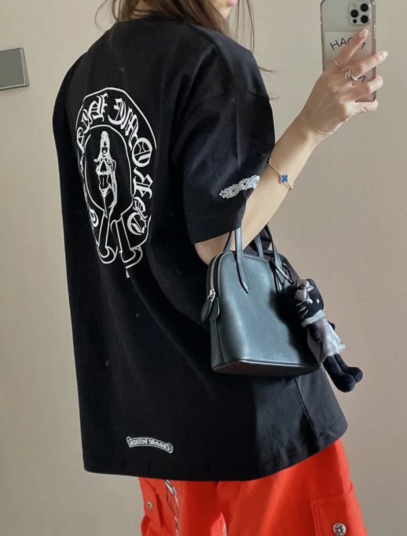 크롬하츠 댄서 로고 반팔 티셔츠 (블랙) 7