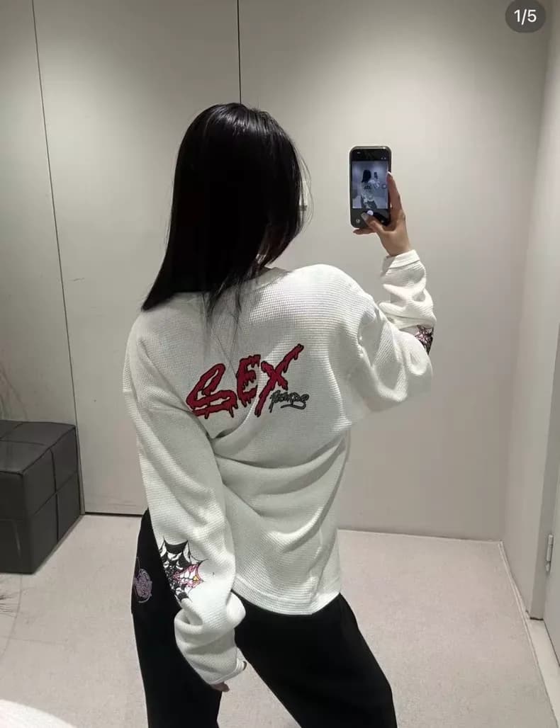 크롬하츠 매티 보이 안티 프로모 팝업 한정 웨이플 롱슬리브 티셔츠 (화이트) 7