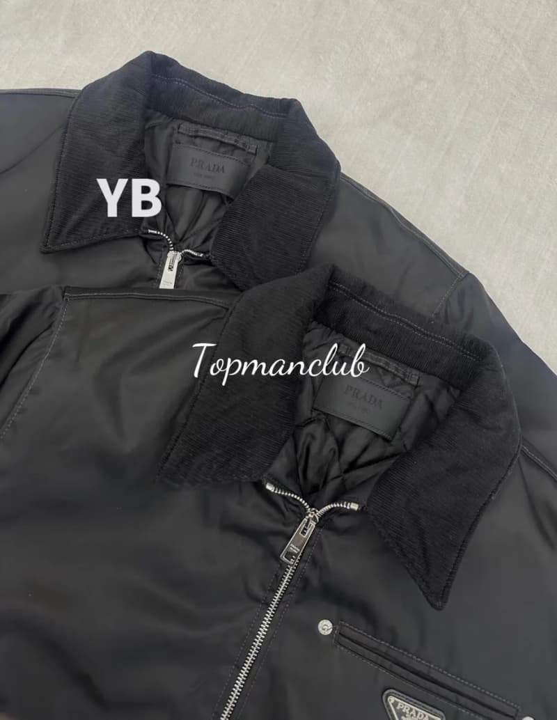 프라다 리나일론 코듀로이 카라 패딩 재킷 3