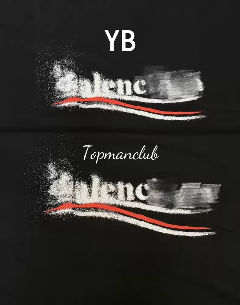 발렌시아가 블러 콜라 웨이브 프린트 티셔츠 (블랙) 4