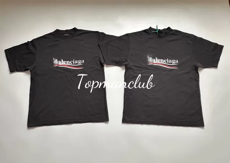 발렌시아가 24SS 블러 콜라 웨이브 프린트 티셔츠 (블랙) 상세 2