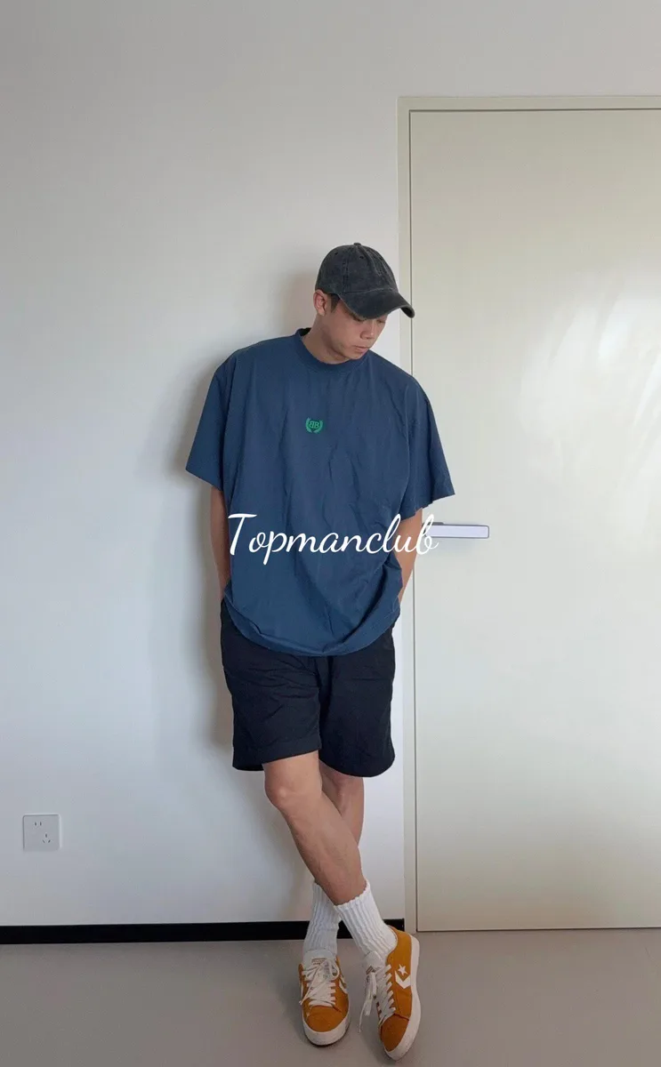 발렌시아가 25SS 크라운 위트 로고 티셔츠 (레이크 블루) 7