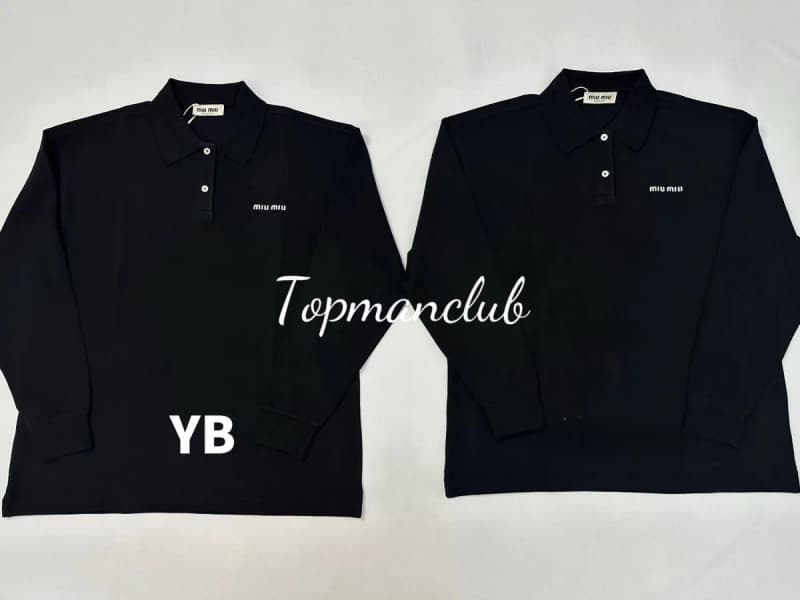 미우미우 롱슬리브 폴로 티셔츠 (블랙) 상세 1