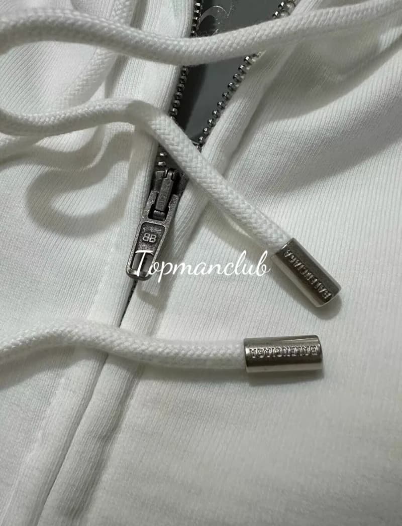 발렌시아가 3M 리플렉티브 로고 집업 후디 (화이트) 6