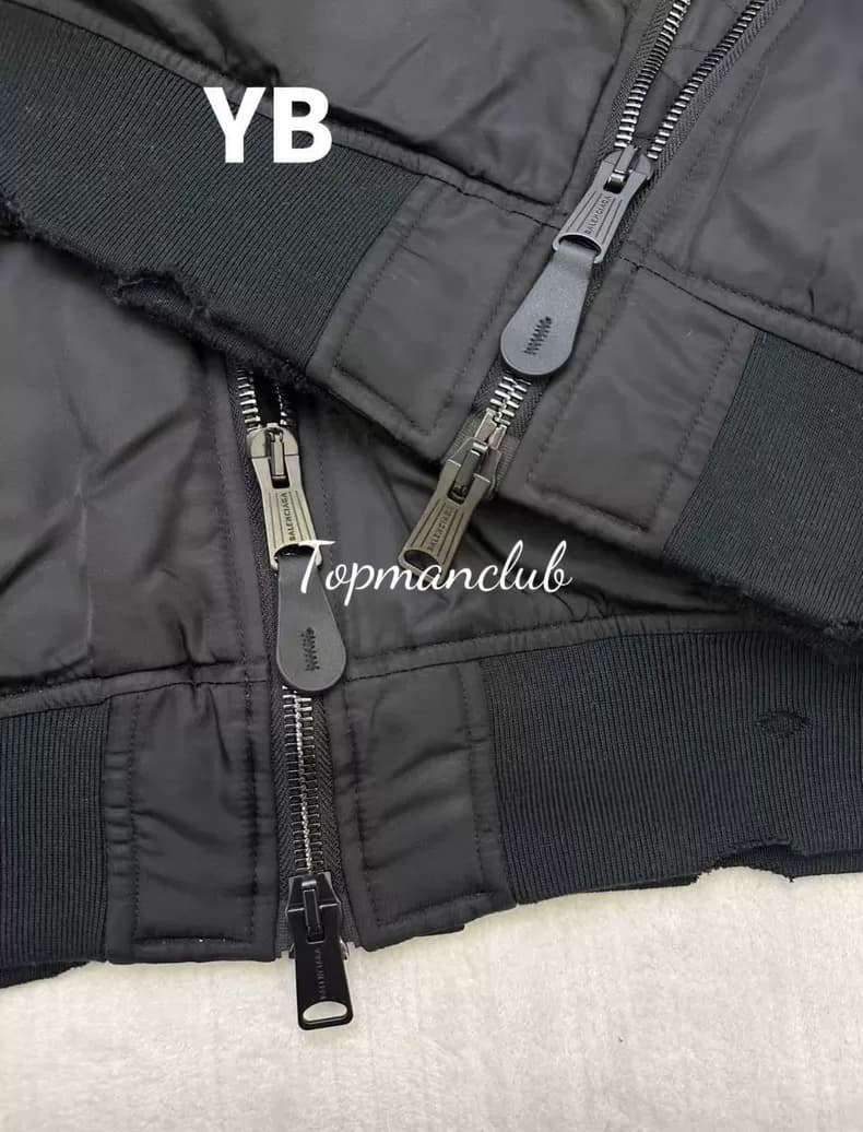발렌시아가 후디 레이어드 봄버 재킷 (블랙) 7