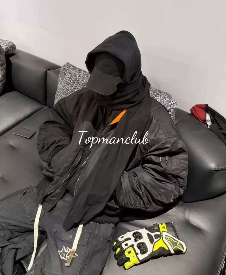 발렌시아가 후디 레이어드 봄버 재킷 (블랙) 8