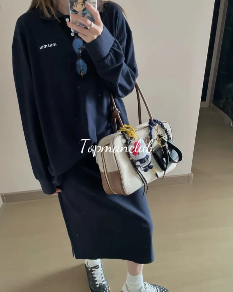 미우미우 롱슬리브 폴로 셔츠 (네이비) 6