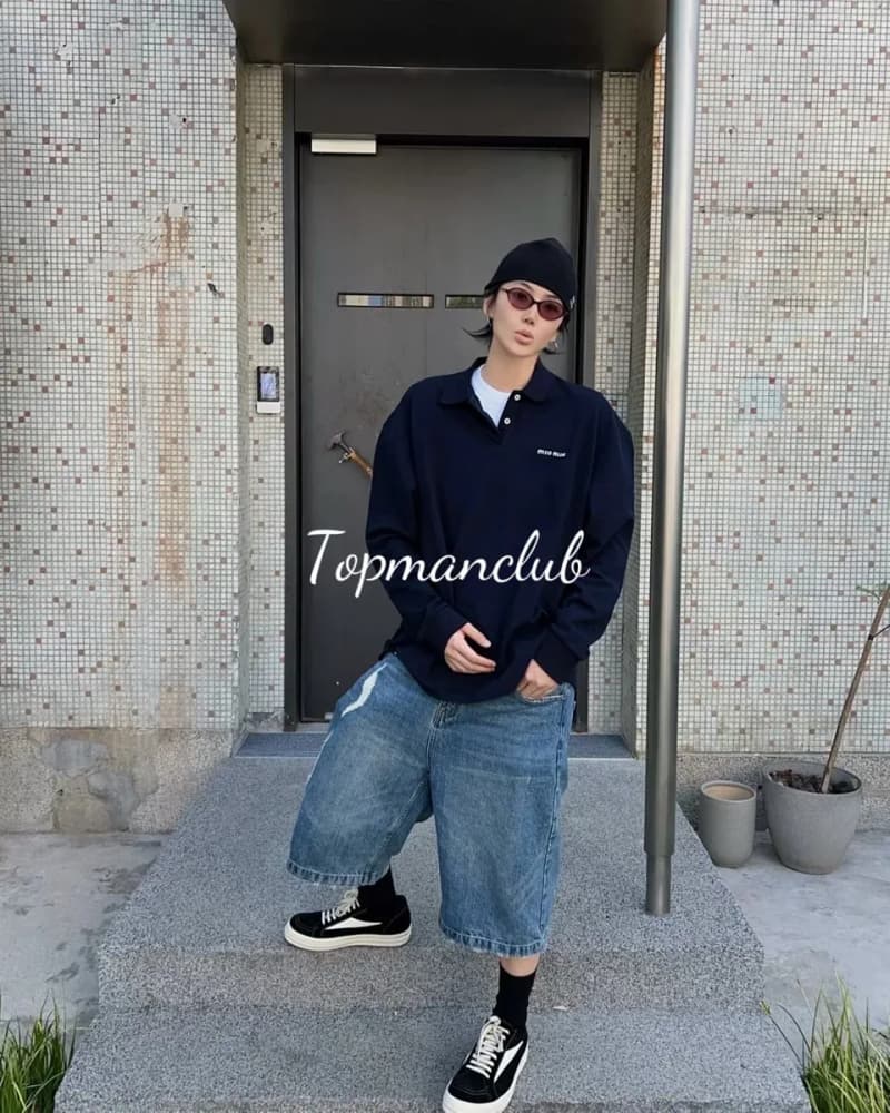 미우미우 롱슬리브 폴로 셔츠 (네이비) 7