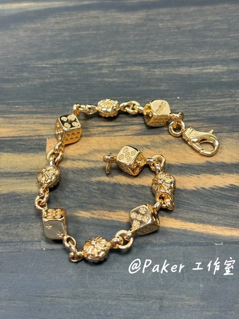 크롬하츠 다이스 브레이슬릿 (22K 골드 도금 실버)/paker(공룡) 상세 2