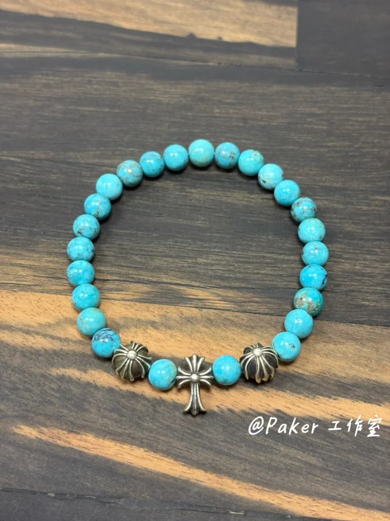 크롬하츠 터콰이즈 비즈 팔찌 (6mm)/paker(공룡) 상세 1
