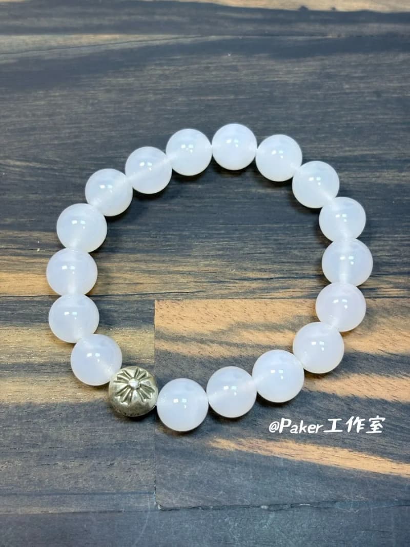 크롬하츠 화이트 아게이트 비즈 팔찌 (10mm)/paker(공룡) 상세 2