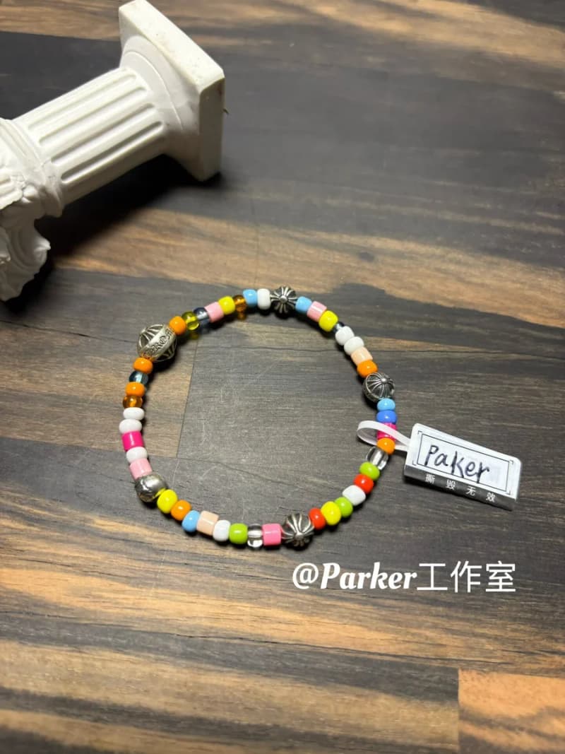 크롬하츠 멀티컬러 비즈 팔찌 (실버 비즈)/paker(공룡) 상세 2