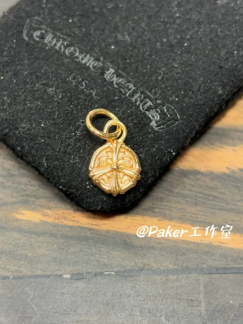 크롬하츠 22k 골드 피스 메달 참 펜던트/paker(공룡) 상세 2
