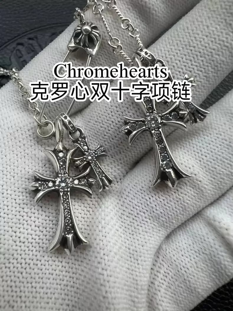 크롬하츠 더블 CH 크로스 펜던트 목걸이 (925 실버)/YL 상세 2